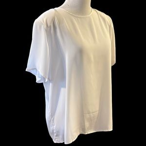 VINTAGE PENBROOKE LANE SHORT SLEEVE BLOUSE WHITE SIZE MEDIUM